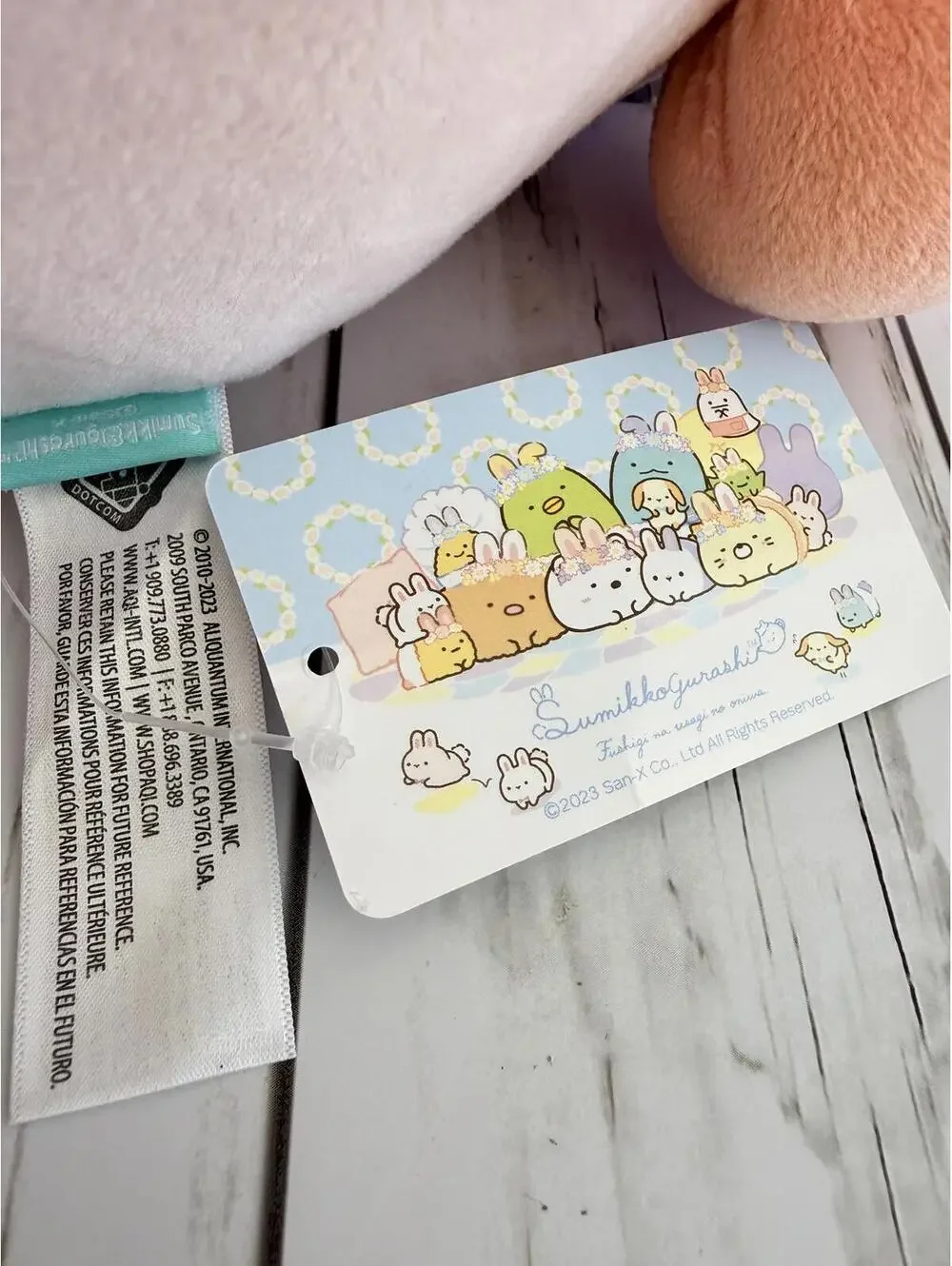 San-X Sumikko Gurashi “Ebifurai No Shippo” the Egg Bunny Flower Crown 18” Plush